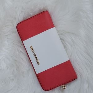 MICHAEL KORS RED AND WHITE WALLET